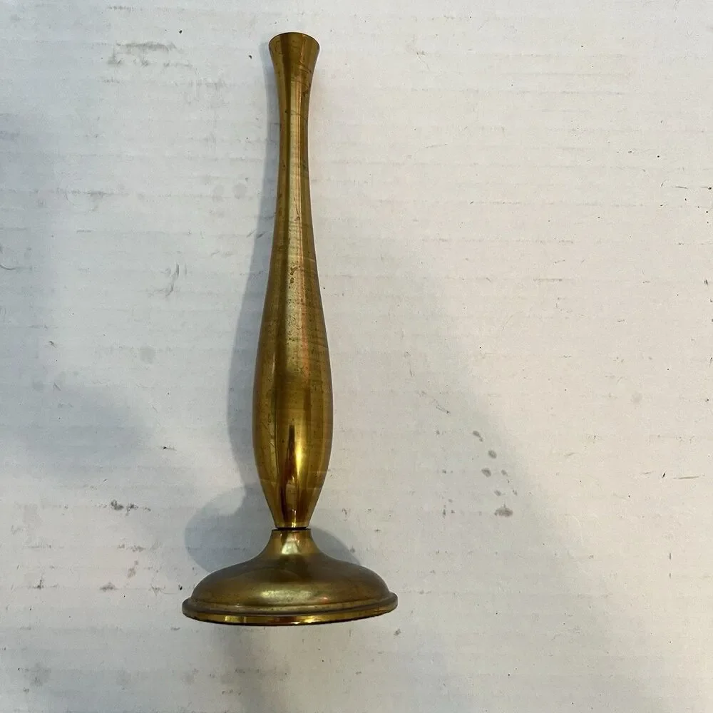 Brass Bud Vase Made in Portugal- 8.5'' vintage  Cottage Core Granny